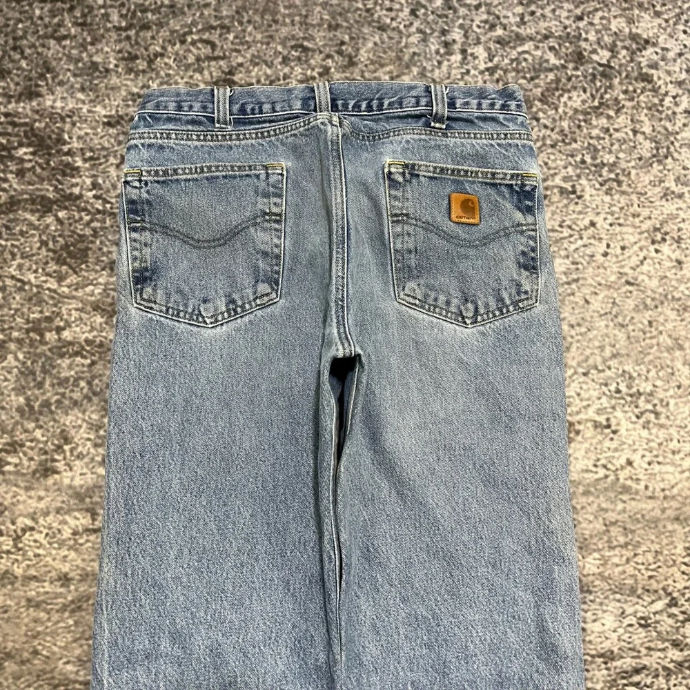 Carhartt Jeans Mens 34x30 Blue Faded Straight Traditional Fit‎ B480 DVB
